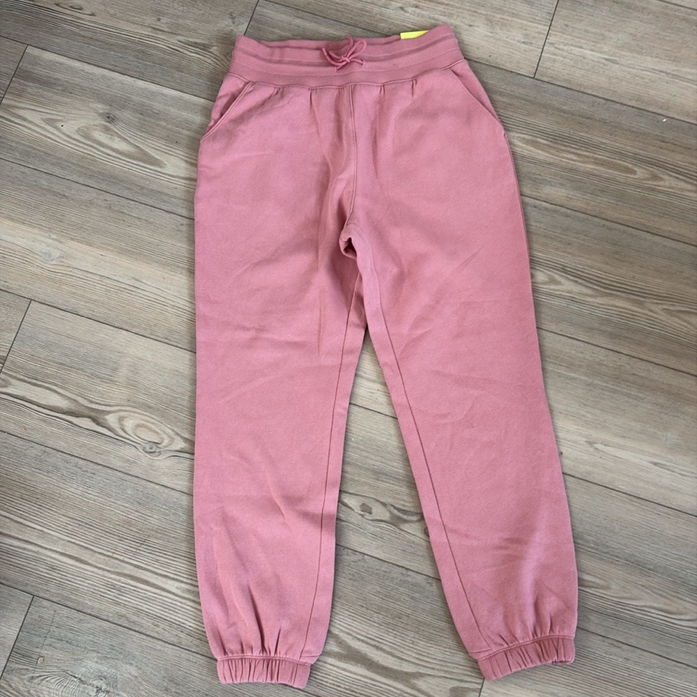 All in Motion Pink Track Pants with Ribbed Cuffs